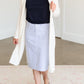 Bay Seersucker Light Blue Striped Midi Skirt - FINAL SALE Skirts
