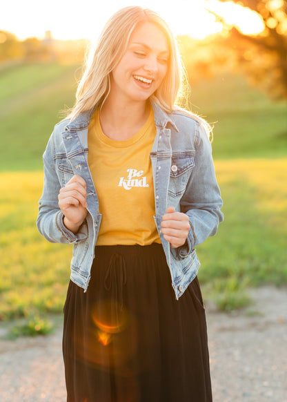 Be Kind Mustard Graphic Tee Tops