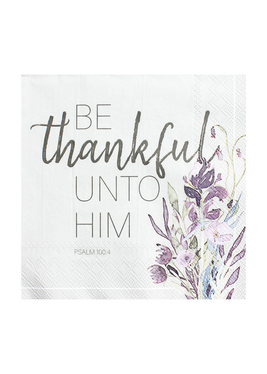 Be Thankful Floral Luncheon Napkin Home & Lifestyle