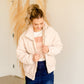 Beige Corduroy Quilted Bomber Jacket Tops LUSH