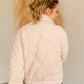 Beige Corduroy Quilted Bomber Jacket Tops LUSH