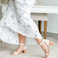 Beige Strap Top Low Heel Shoes