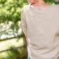 Beige Textured Boat Neck Top - FINAL SALE Tops