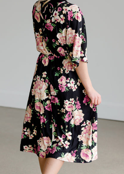 Bell Sleeve Floral Midi Dress - FINAL SALE Dresses