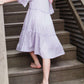 light purple tassle sleeve flowy girls midi dress