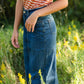 Bella Triple Stitch Long Denim Jean Skirt - FINAL SALE Skirts