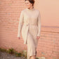 Belted Cowl Turtle Neck Knit Midi Dress Dresses Tea N Rose