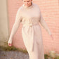 Belted Cowl Turtle Neck Knit Midi Dress Dresses Tea N Rose