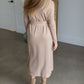 Belted Cowl Turtle Neck Knit Midi Dress Dresses Tea N Rose
