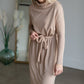 Belted Cowl Turtle Neck Knit Midi Dress Dresses Tea N Rose