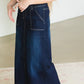 Belted Patch Pocket Long Denim Skirt - FINAL SALE Skirts