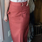 Belted Patch Pocket Midi Skirt - FINAL SALE Skirts Cinnamon / S