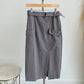 Belted Patch Pocket Midi Skirt - FINAL SALE Skirts Gray / S