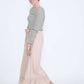 modest women's blush belted midi and maxi skirt