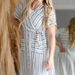 Belted Wrap Midi Dress Dresses Hailey & Co.