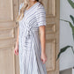 Belted Wrap Midi Dress Dresses Hailey & Co.