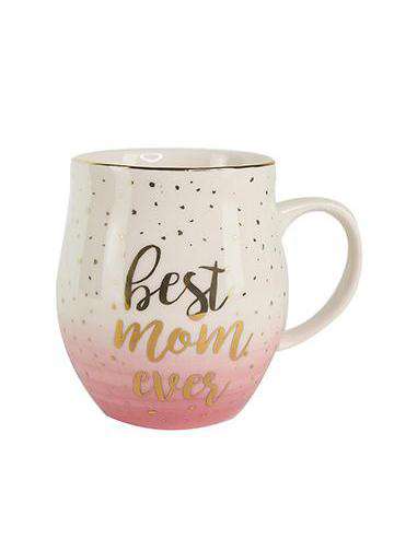 Metallic gold and pink ombre best mom ever mug