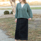 Beth Dark Wash Long Denim Skirt Skirts