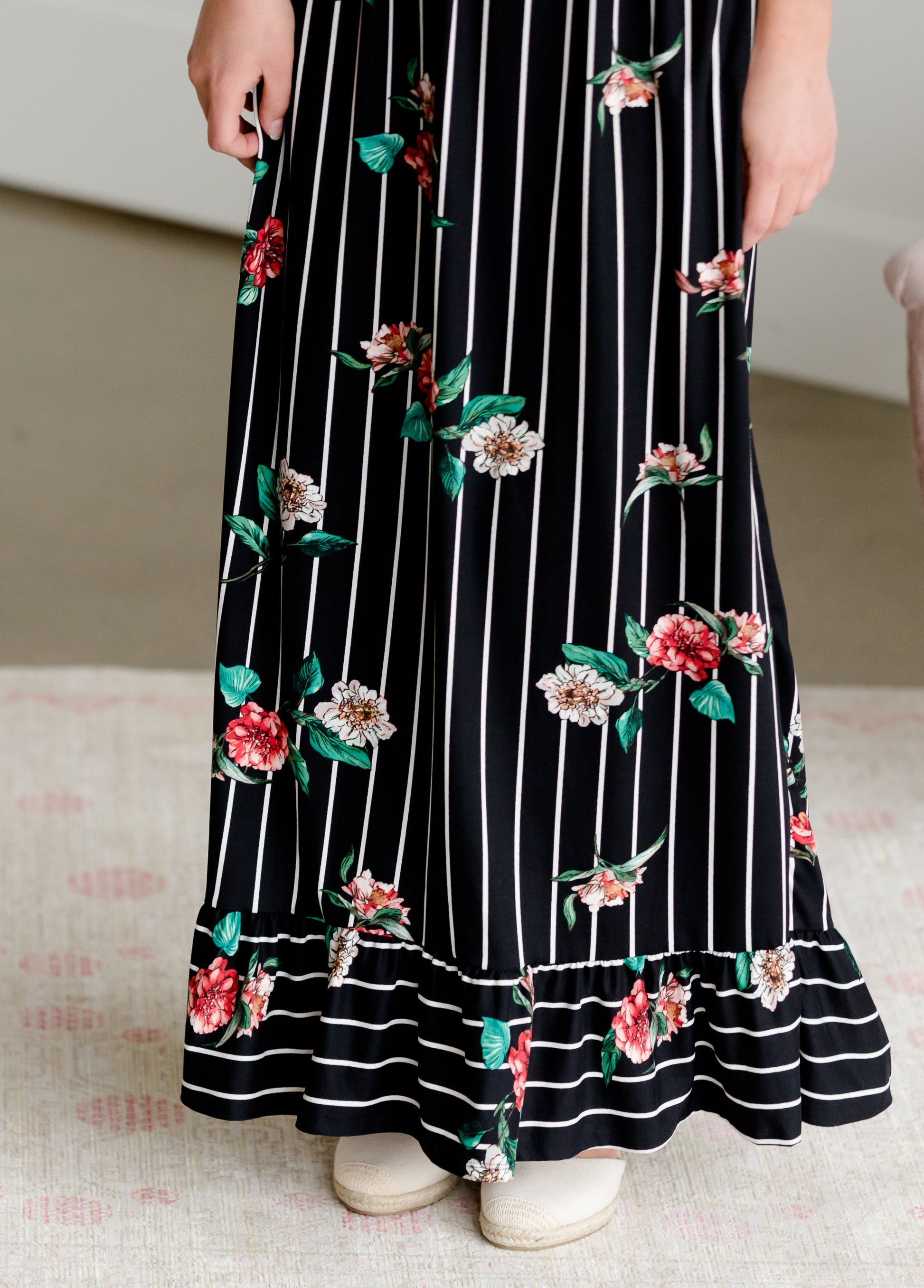 Betsy Striped Floral Maxi Dress - FINAL SALE Dresses