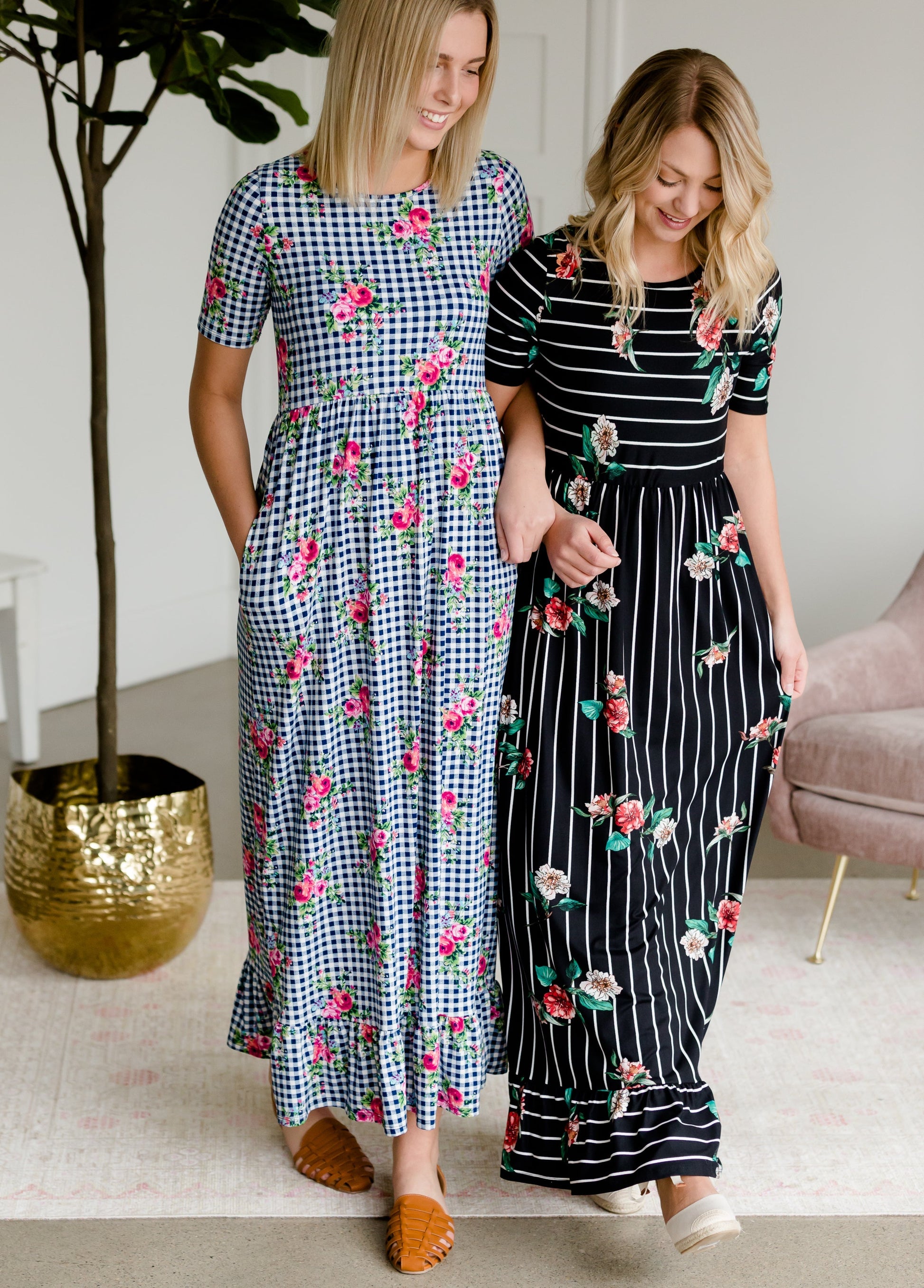 Betsy Striped Floral Maxi Dress - FINAL SALE Dresses