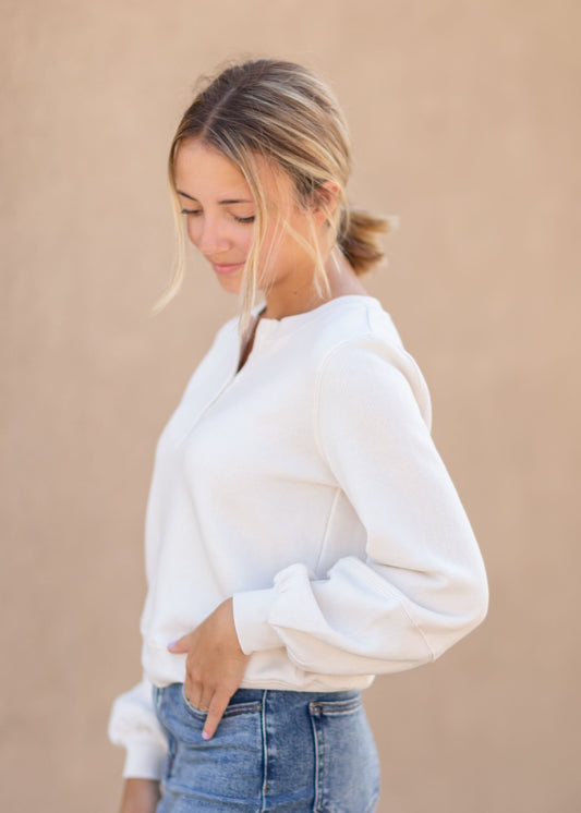 Beverly Long Sleeve Sweatshirt Tops Cream / XS