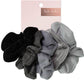 Black and Gray Velvet Scrunchie set Accessories
