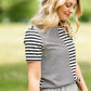 Black and White Mixed Striped Tee Shirt - FINAL SALE Tops