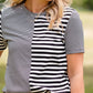 Black and White Mixed Striped Tee Shirt - FINAL SALE Tops