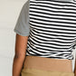 Black and White Mixed Striped Tee Shirt - FINAL SALE Tops