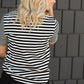 Black and White Mixed Striped Tee Shirt - FINAL SALE Tops