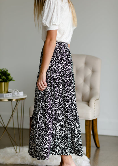 Black Animal Print Flowy Skirt - FINAL SALE Skirts