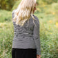 Black Asymmetrical Striped Zip Up - FINAL SALE Tops