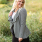 Black Asymmetrical Striped Zip Up - FINAL SALE Tops