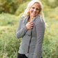 Black Asymmetrical Striped Zip Up - FINAL SALE Tops