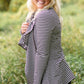 Black Asymmetrical Striped Zip Up - FINAL SALE Tops