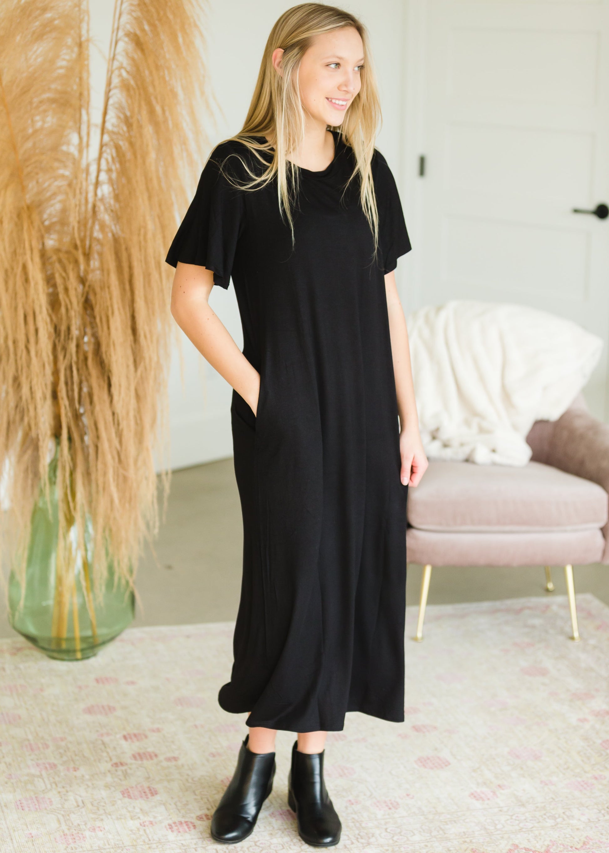 Black Bell Sleeve Maxi Dress - FINAL SALE Dresses