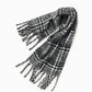 Black Boucle Knit Houndstooth Scarf Accessories