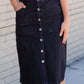 Black Button Front Utility Midi Skirt - FINAL SALE Skirts
