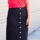 Black Button Front Utility Midi Skirt - FINAL SALE Skirts