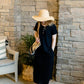 Black Button Knit Dress - FINAL SALE Dresses