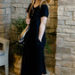 Black Button Knit Dress - FINAL SALE Dresses