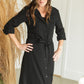 Black Button Up Belted Shirt Dress - FINAL SALE Dresses