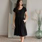 Black Button Up Tiered Midi Dress Dresses Tea N Rose