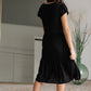 Black Button Up Tiered Midi Dress Dresses Tea N Rose