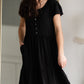 Black Button Up Tiered Midi Dress Dresses Tea N Rose