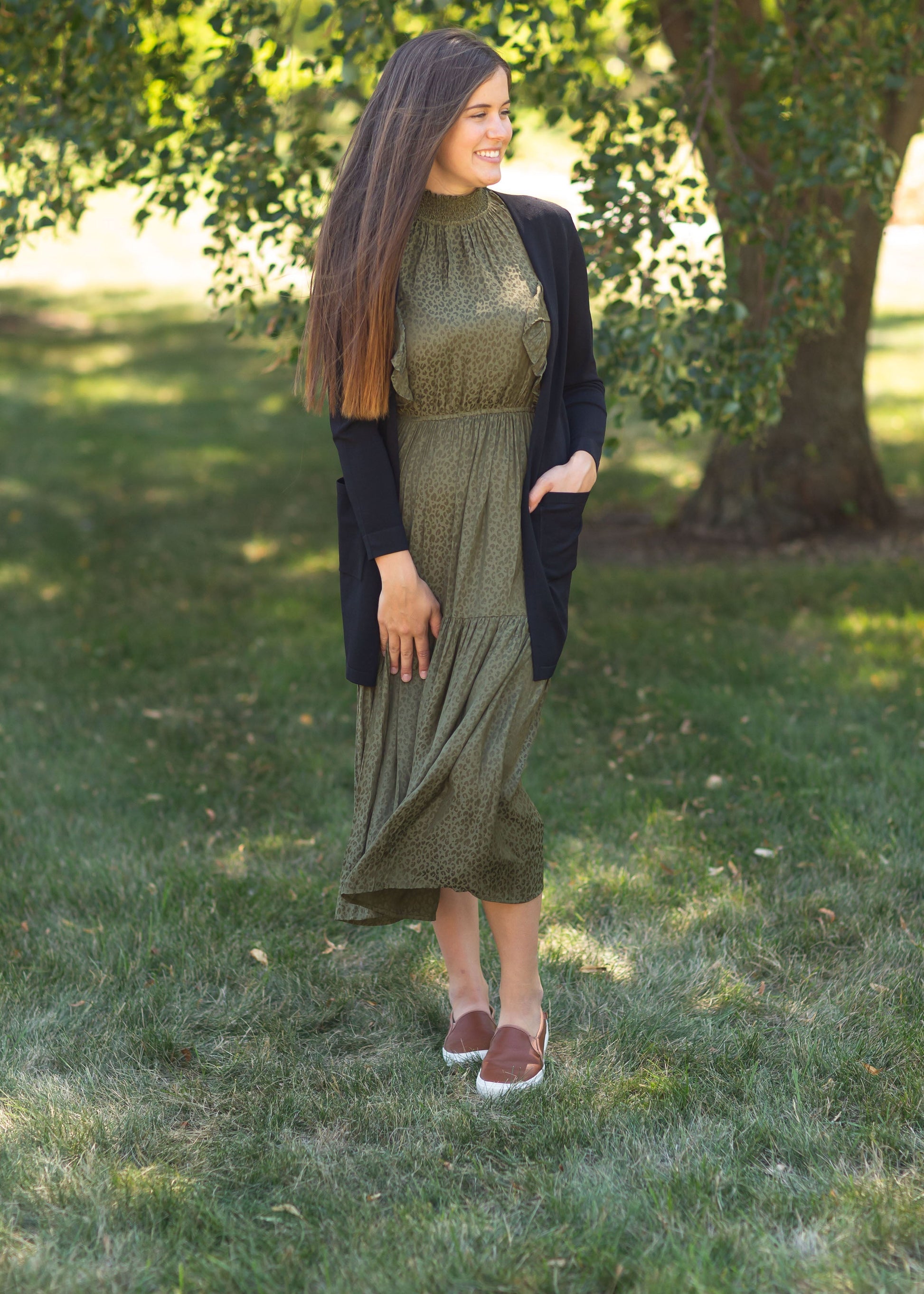 Black Cally Open Front Cardigans Tops