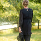 Black Chiffon Ruffle Midi Dress Dresses Grade & Gather