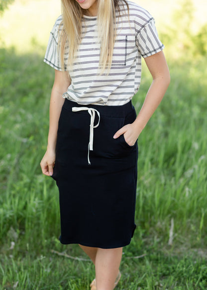 Black Classic Soft Midi Skirt - FINAL SALE Skirts