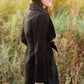 Black Collared Belted Fleece Coat - FINAL SALE Tops