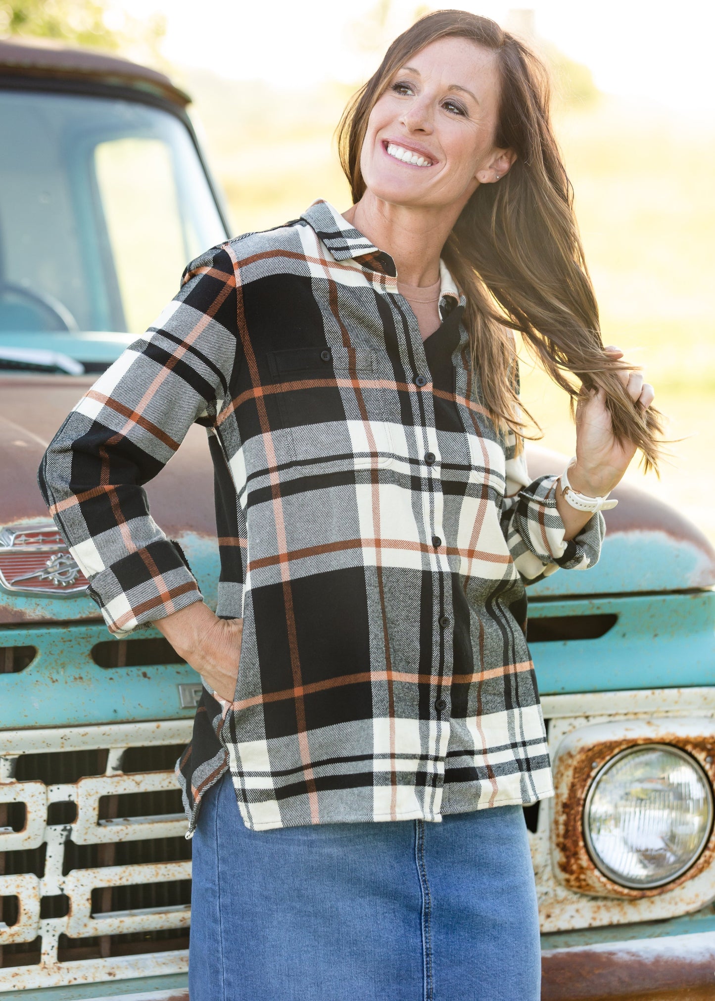 Black Copper Mila Flannel Shirt - FINAL SALE Tops